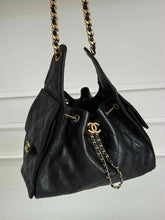 Load image into Gallery viewer, Chanel small 25 black caviar with gold hdw
