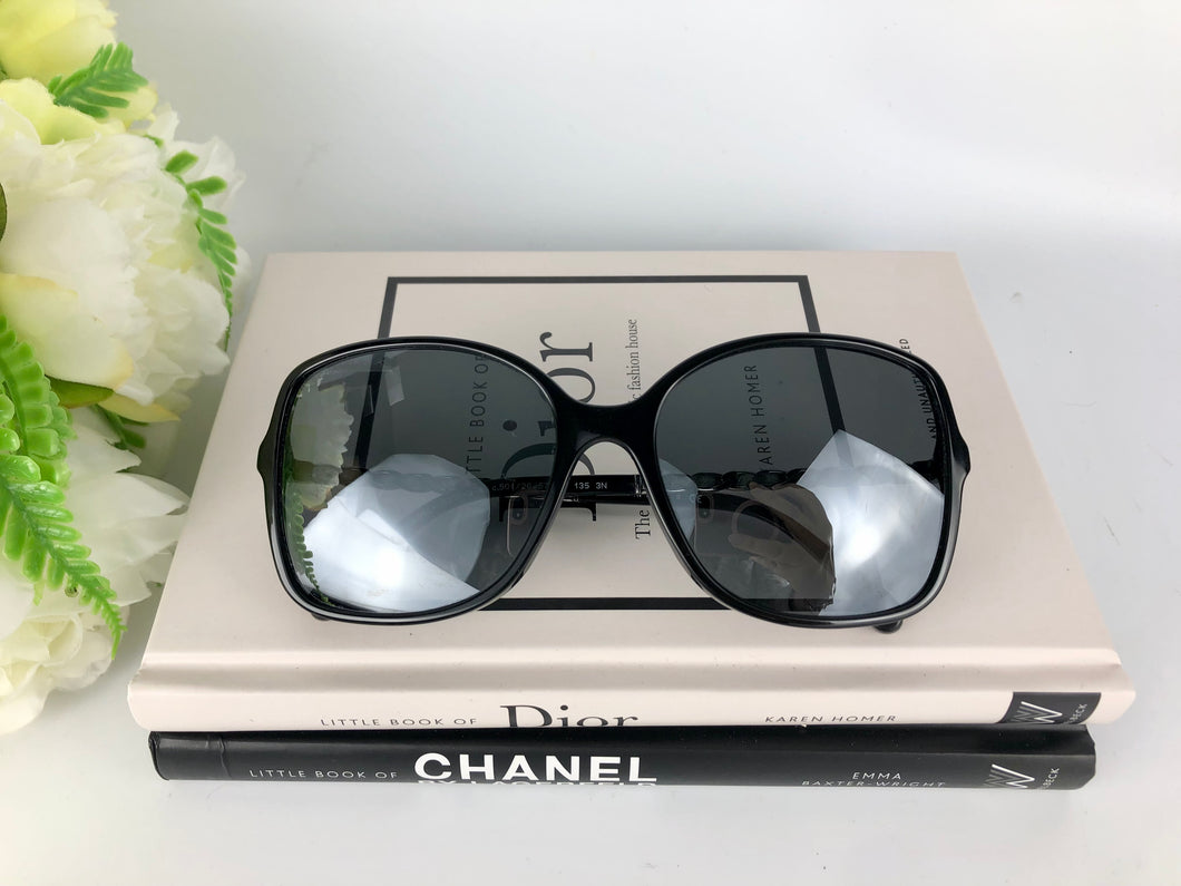 Chanel black chain link sunglasses