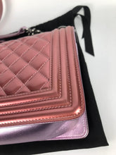 Load image into Gallery viewer, Chanel old medium pink patent boy bag, ruthenium hdw
