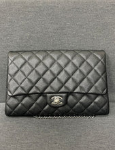 Load image into Gallery viewer, Chanel black caviar timeless clutch, silver hdw
