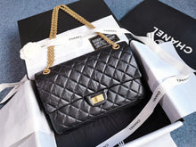 Load image into Gallery viewer, Chanel black calfskin reissue 226 medium, with gold hdw
