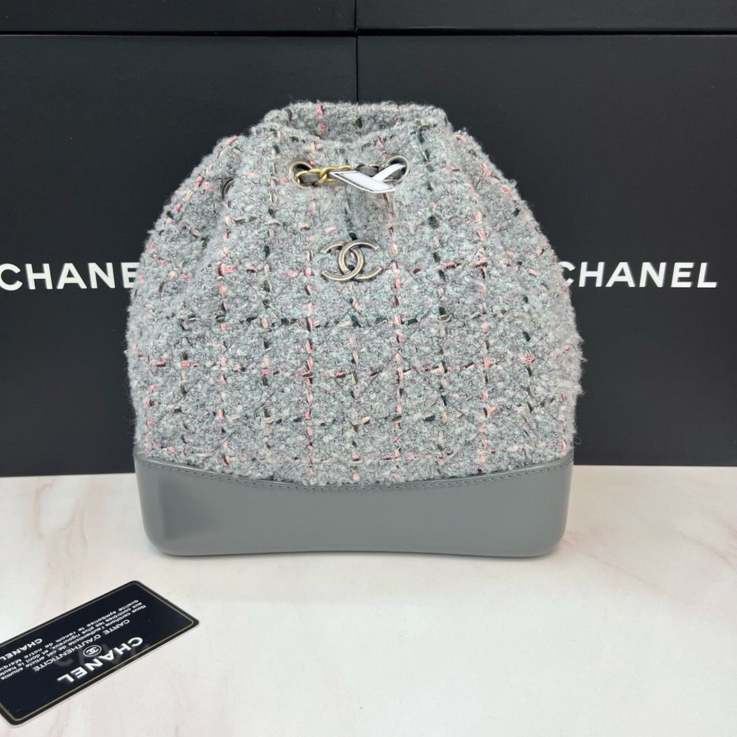Chanel grey tweed Gabrielle backpack