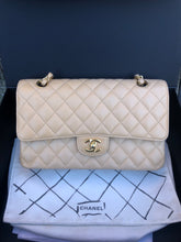 Load image into Gallery viewer, Chanel 18 series beige caviar medium classic, gold hdw
