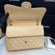 Load image into Gallery viewer, Chanel beige caviar double flap jumbo, gold hdw
