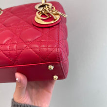 Load image into Gallery viewer, Lady Dior red mini lambskin, gold hdw
