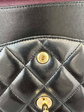 Load image into Gallery viewer, Chanel black lambskin jumbo classic flap with gold hardware
