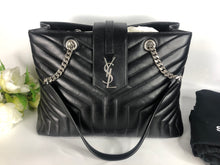 Load image into Gallery viewer, YSL Saint Laurent large loulou tote black, silver hdw
