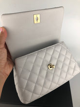 Load image into Gallery viewer, Chanel light grey caviar small coco handle, gold hdw
