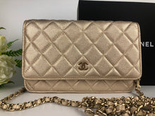 Load image into Gallery viewer, 21P Chanel 31 series gold lambskin woc wallet on chain, gold hdw
