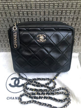 Load image into Gallery viewer, Chanel black vintage lambskin square, silver hdw
