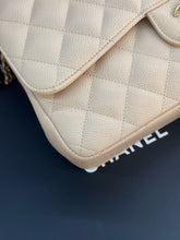 Load image into Gallery viewer, Chanel double flap jumbo beige caviar with gold hardware.
