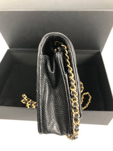 Load image into Gallery viewer, Chanel black caviar woc, wallet on chain with gold hdw 29 series
