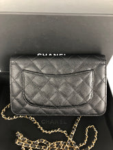 Load image into Gallery viewer, Chanel black caviar woc, wallet on chain with gold hdw 29 series
