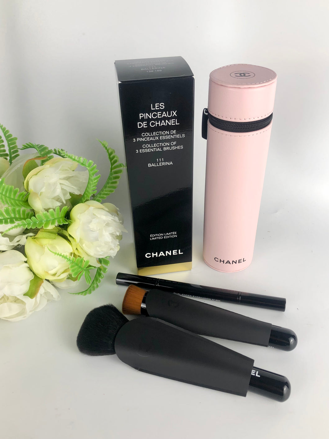 Chanel BNIB rose ballerine brush set