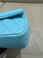 Load image into Gallery viewer, Chanel neon blue lambskin mini rectangular, silver hdw
