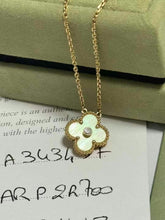 Load image into Gallery viewer, Van Cleef &amp; Arpels (VCA) limited edition 2018 Gold MOP mother of pearl 18k gold and diamond holiday pendant
