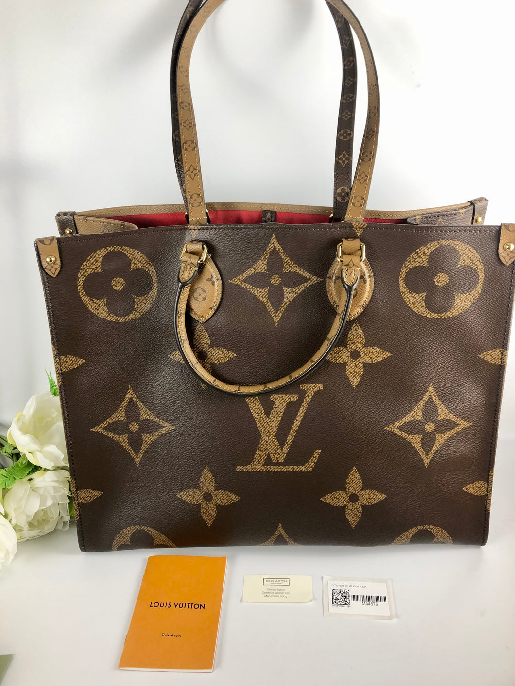 Louis Vuitton on-the-go GM monogram reverse giant canvas, gold hdw