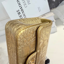 Load image into Gallery viewer, Chanel rare gold crocodile mini, aged gold hdw
