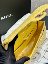 Load image into Gallery viewer, Chanel medium caviar yellow pearl iridescent, gold hdw
