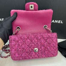 Load image into Gallery viewer, Chanel pink tweed mini, silver hdw
