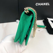 Load image into Gallery viewer, Chanel green caviar boy woc, gold hdw
