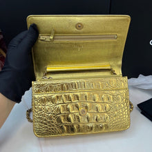 Load image into Gallery viewer, Chanel gold croc woc (wallet on chain) Egyptian collection
