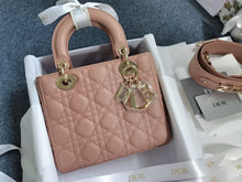 Load image into Gallery viewer, Lady Dior small fard Cannage lambskin, with gold hdw
