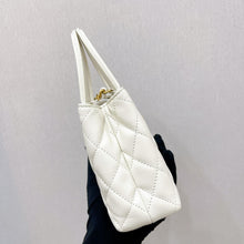 Load image into Gallery viewer, Chanel white Kelly Nano, crinkled shiny calfskin with aged gold hdw
