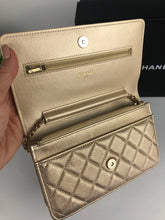 Load image into Gallery viewer, 21P Chanel 31 series gold lambskin woc wallet on chain, gold hdw
