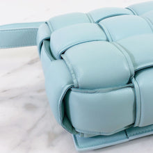Load image into Gallery viewer, Bottega Veneta baby blue padded cassette bag with silver hdw
