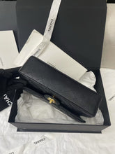 Load image into Gallery viewer, Chanel medium black caviar classic flap with gold hdw, chip
