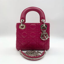 Load image into Gallery viewer, Lady Dior pink mini lambskin leather with silver hdw
