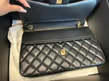 Load image into Gallery viewer, Chanel black lambskin jumbo, gold hdw
