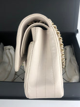 Load image into Gallery viewer, Chanel 18b ivory chevron caviar medium classic with light gold hdw
