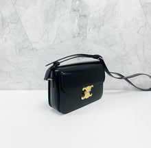 Load image into Gallery viewer, Celine black medium triomphe classique with gold hdw in calfskin
