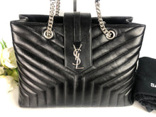 Load image into Gallery viewer, YSL Saint Laurent large loulou tote black, silver hdw

