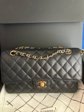 Load image into Gallery viewer, Chanel black caviar medium classic flap, gold hdw
