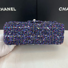 Load image into Gallery viewer, Chanel blue/purple mini tweed, silver hdw
