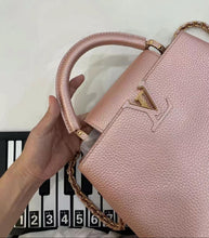 Load image into Gallery viewer, Louis Vuitton pink pearl capucines BB in taurillon leather
