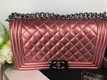 Load image into Gallery viewer, Chanel old medium pink patent boy bag, ruthenium hdw
