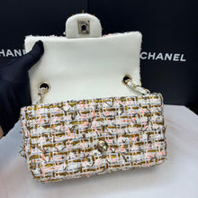 Load image into Gallery viewer, Chanel 27 series tweed mini, champagne gold hdw
