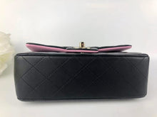 Load image into Gallery viewer, Chanel 23p black pink mini top handle lambskin, light gold hdw
