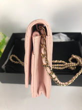 Load image into Gallery viewer, Chanel light pink caviar crystal cc woc, light gold hdw
