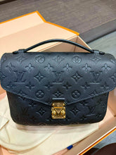 Load image into Gallery viewer, Louis Vuitton black empriente leather Pochette Metis
