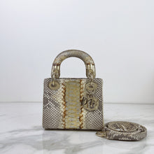 Load image into Gallery viewer, Lady Dior rare mini exotic snakeskin with gold hdw
