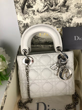 Load image into Gallery viewer, Lady Dior white mini, with silver hdw
