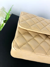 Load image into Gallery viewer, Chanel beige caviar medium classic flap, gold hdw
