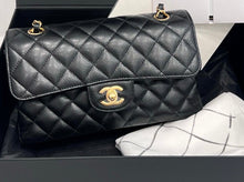 Load image into Gallery viewer, Chanel black caviar small classic flap, gold hdw
