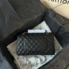 Load image into Gallery viewer, Chanel black caviar classic flap, gold hdw
