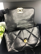 Load image into Gallery viewer, Chanel 19 small black, with mixed gold hdw
